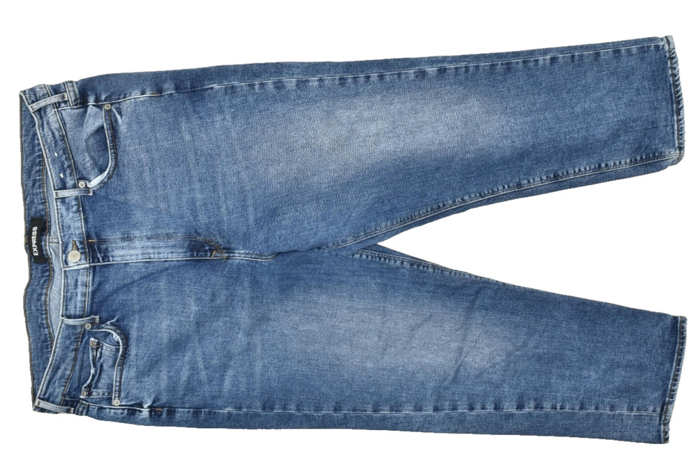 Express Mom Jeans Women's Plus Size 18R Super High Rise Medium Wash Denim
